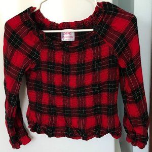 JUSTICE BLOUSE RED AND BLACK SIZE 12